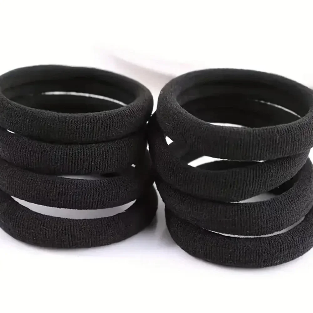 30 Pcs Simple Black Seamless Elastic Hair Ties‎